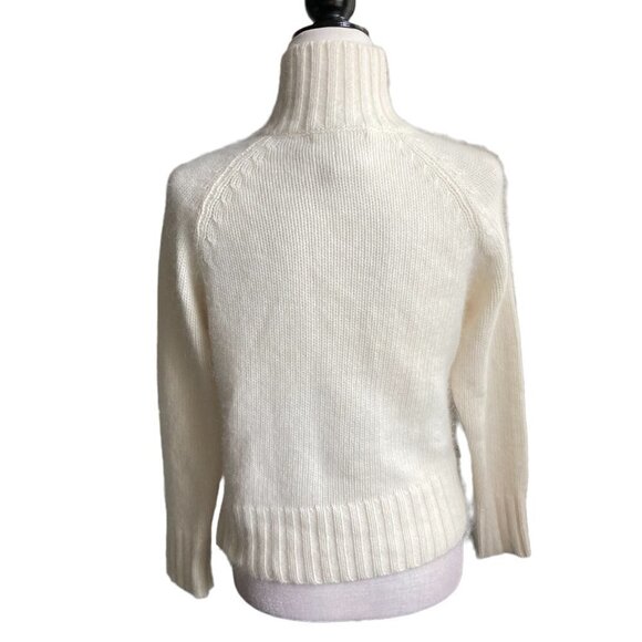 SARAH SPENCER Neutral Angora Lambswool Blend Fuzzy Knit Sweater US M - Picture 2 of 7
